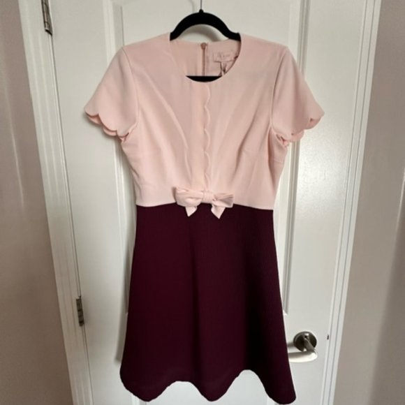 Ted Baker Pink and Dark Purple dress. - Picture 1 of 4